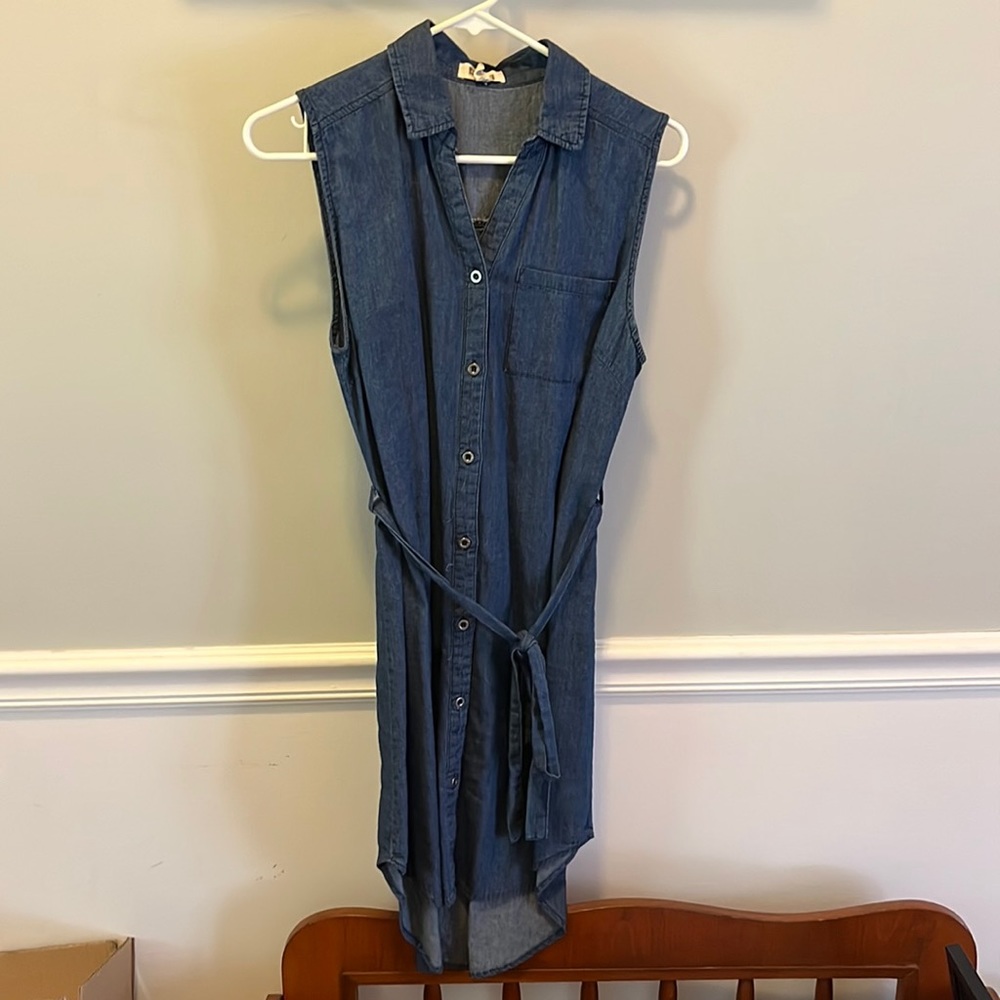Small Ali & Kris High Low Denim shirt dress.